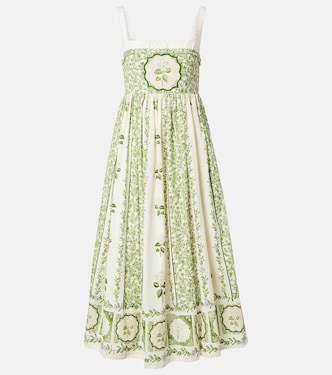Barbara floral cotton midi dress | Agua by Agua Bendita