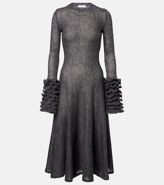Ruffled mohair-blend midi dress | Alaïa