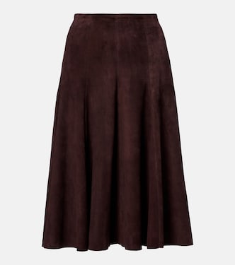 Suede midi skirt  | Stouls
