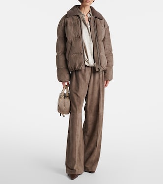Suede wide-leg pants | Brunello Cucinelli