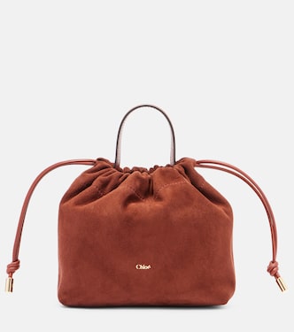 Bucket-Bag Chloé Icons Small aus Veloursleder | Chloé