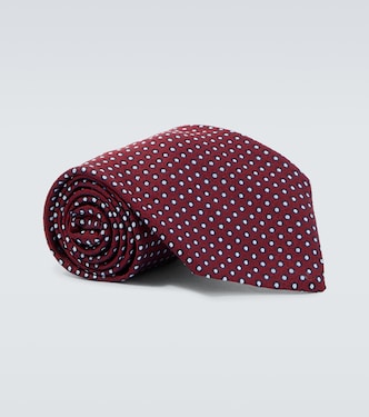 Polka-dot silk tie | Charvet