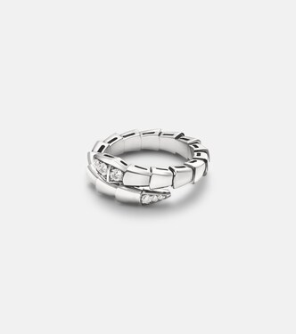 Anello Serpenti Viper in oro bianco 18kt con diamanti | Bvlgari