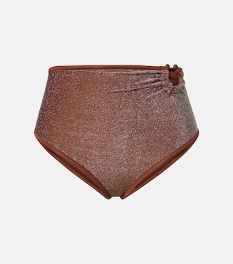 Slip bikini con lamé | Johanna Ortiz