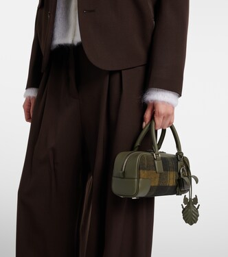 Amazona 23 leather-trimmed tartan tote bag | Loewe