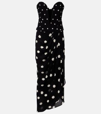 Polka-dot draped midi dress | Adriana Degreas
