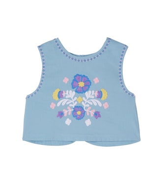 Albane floral embroidered cotton top | Louise Misha