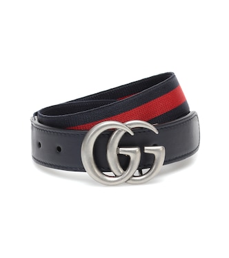 GG leather-trimmed belt | Gucci Kids