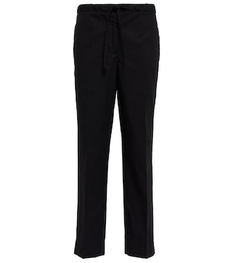 Pantalones rectos de tiro alto de algodón | Jil Sander