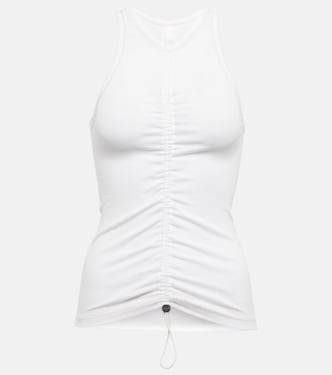 Drawstring ruched cotton jersey top | Dion Lee