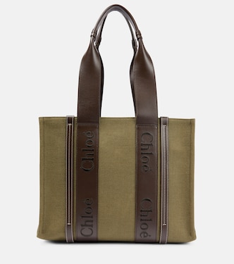 Borsa Woody Medium in lino | Chloé