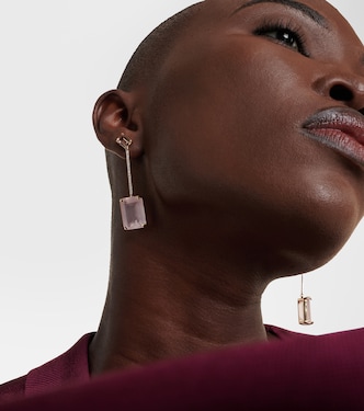 Boucles d’oreilles en or 14 ct, morganite, quartz et diamants | Mateo