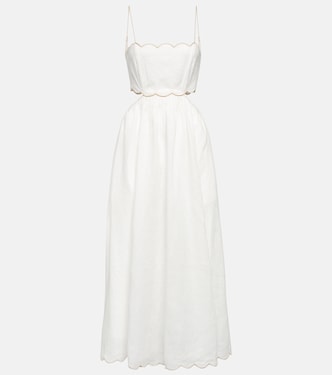 Cutout linen midi dress | Zimmermann