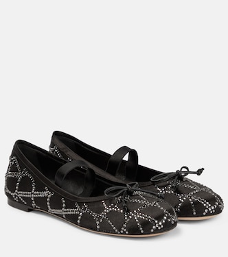 Verzierte Ballerinas Toile Iconographe aus Satin | Valentino Garavani