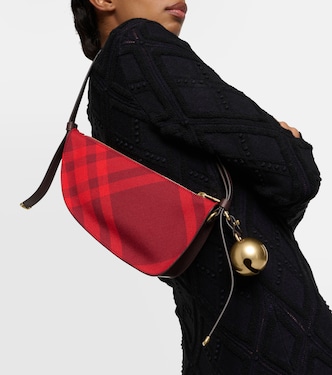 Shield Mini Burberry Check shoulder bag | Burberry