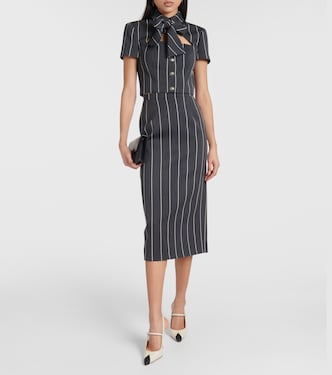 Pinstripe cropped wool-blend jacket | Alessandra Rich