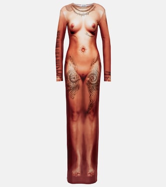Robe longue Nude imprimée | Jean Paul Gaultier
