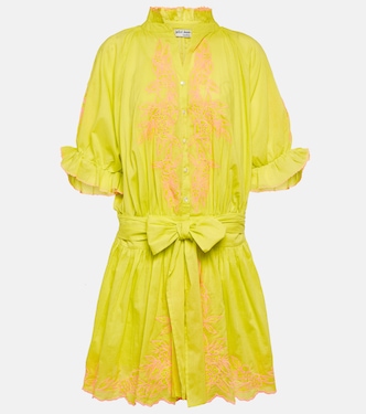 Floral embroidered cotton shirt dress | Juliet Dunn