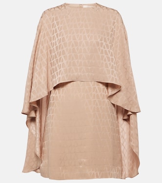 Vestido corto Toile Iconographe de seda en jacquard | Valentino