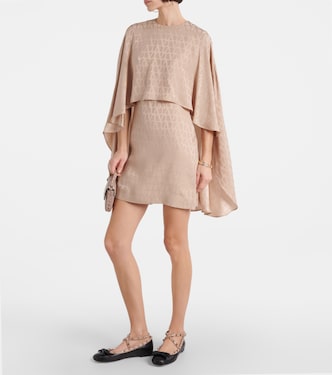 Vestido corto Toile Iconographe de seda en jacquard | Valentino