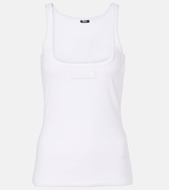 Tank top in misto cotone a coste | Versace