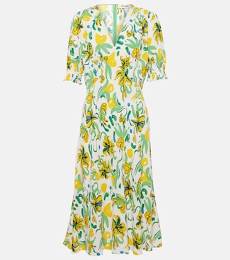 Vestido midi Jemma de crepé floral | Diane von Furstenberg