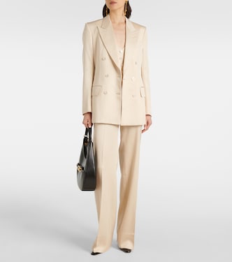 Silk and wool twill bootcut pants | Tom Ford