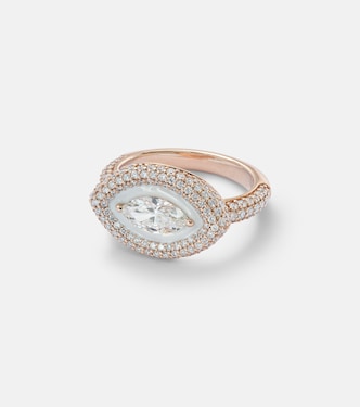 Anello Marquise Eye in oro bianco 18kt con diamanti | Kamyen