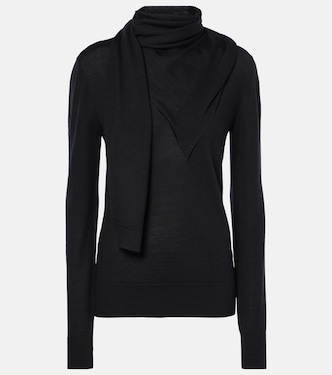 Pullover in lana e seta con sciarpa | Toteme