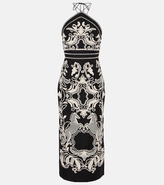 Abito midi Azera in misto lino | Rebecca Vallance