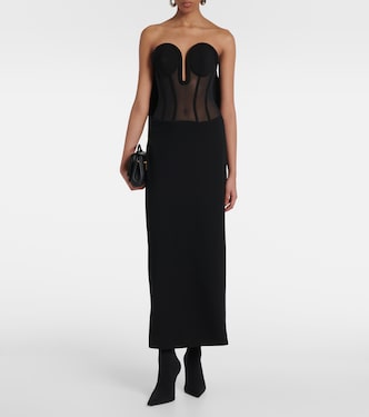 Abito lungo  in crêpe e tulle | Jean Paul Gaultier
