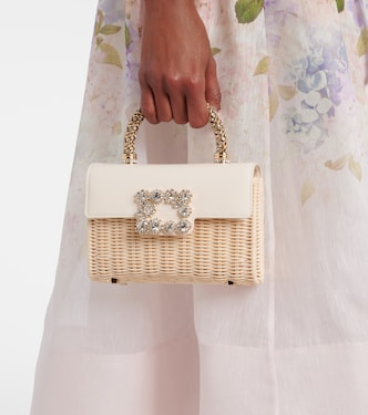 Jewel Efflorescent 미니 라탄 토트 백 | Roger Vivier