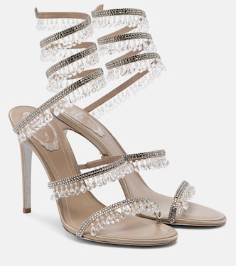 Verzierte Sandalen Chandelier 105 aus Satin | Rene Caovilla