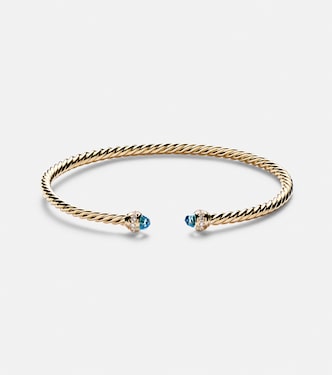 Pulsera Cablespira® Flex de oro de 18 ct con topacios y diamantes | David Yurman