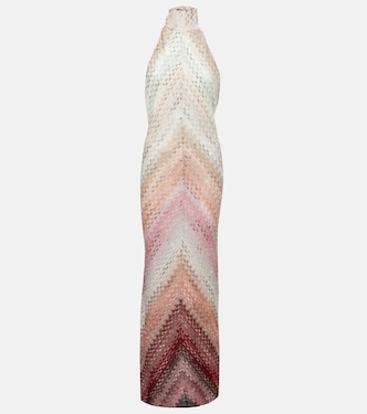 Abito lungo a zig-zag con scollo all’americana | Missoni