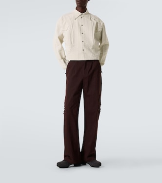 Kraner striped cropped cotton shirt | Kiko Kostadinov