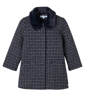 Faux fur-trimmed tweed coat | Tartine et Chocolat
