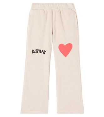 Heart cotton-blend velvet sweatpants | Jellymallow