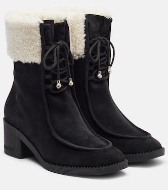 Ankle Boots Hali 60 aus Veloursleder mit Shearling | Jimmy Choo
