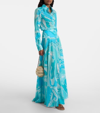 Orchidee high-rise cotton maxi skirt | Pucci