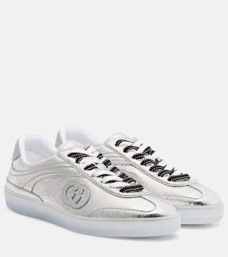 G75 metallic leather sneakers | Gucci