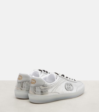 G75 metallic leather sneakers | Gucci