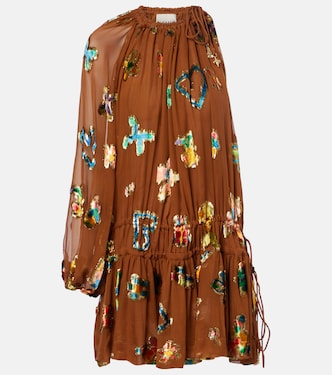 Silk-blend mini dress | Alémais