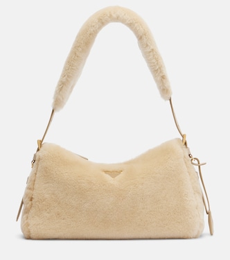 Prada Aimée Medium shearling shoulder bag | Prada