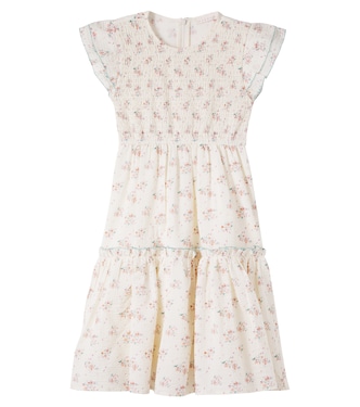 Ester floral shirred cotton dress | C'era Una Volta