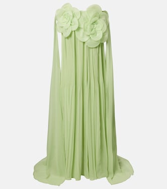 Vestido bustier de fiesta Jaclyn con aplique floral | Leo Lin