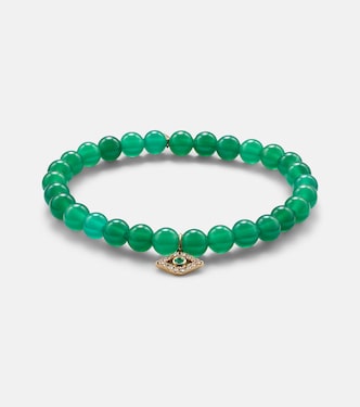 Bracelet Evil Eye en or jaune 14 ct et diamants | Sydney Evan