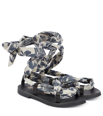 Sandalias Hibiscus de lona y piel | The New Society