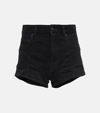 Shorts di jeans a vita alta con pizzo | Mugler