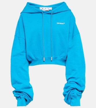 Sweat-shirt à capuche raccourci en coton | Off-White